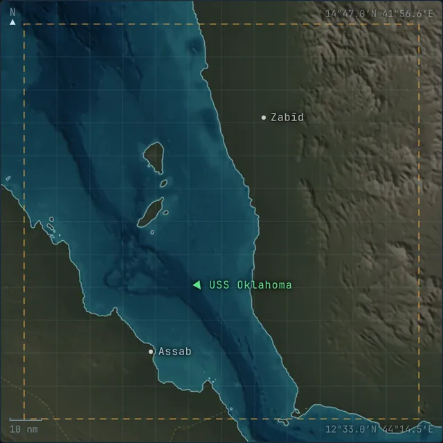 Area of operations chart for Bab el-Mandeb: Southern Red Sea