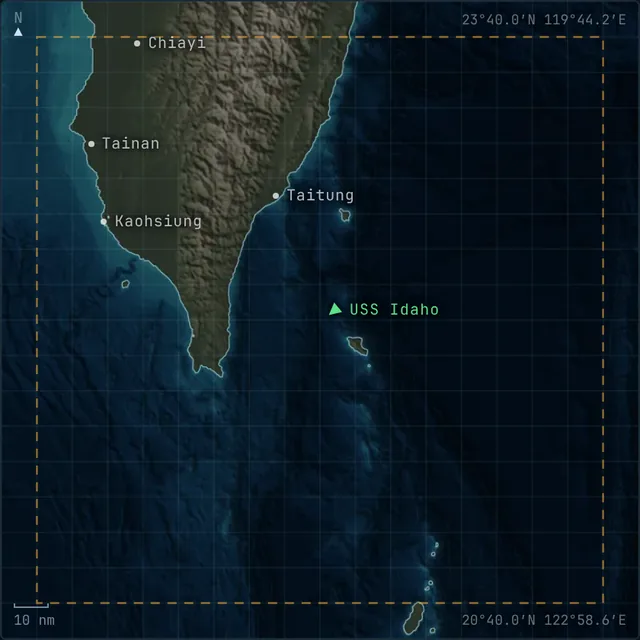 Area of operations chart for Bashi Channel: Luzon Strait